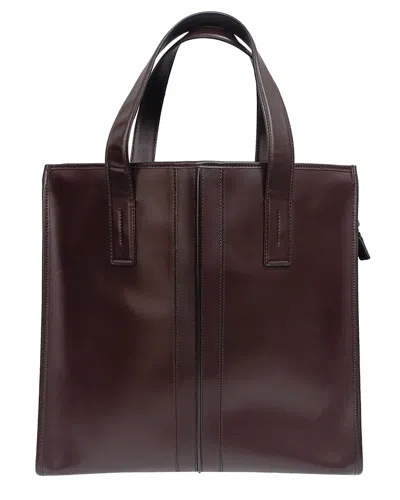 Tod's Ochre Leather Slim Script Tote (authentic Pre-loved)