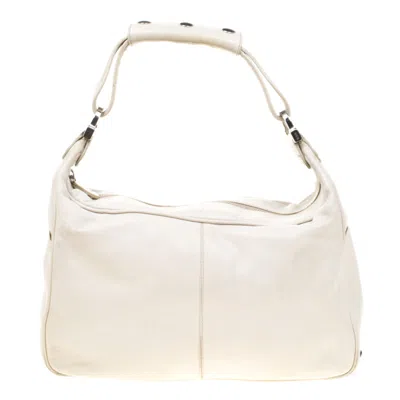 Tod's Off- Leather Hobo In White