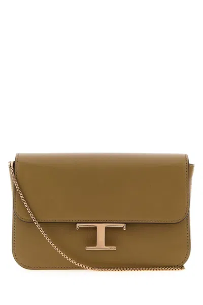Tod's Olive Green Leather Micro Crossbody Bag