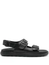 Tod's Open Black Leather Sandals In Black