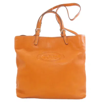 Pre-owned Tod's Orange Leather Tote Bag ()