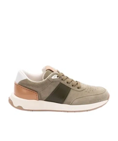 Tod's Leather-trim Suede Sneakers In Green