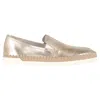 Tod's Pantofola Espadrille Slip On Sneakers In Gold Leather In Gold
