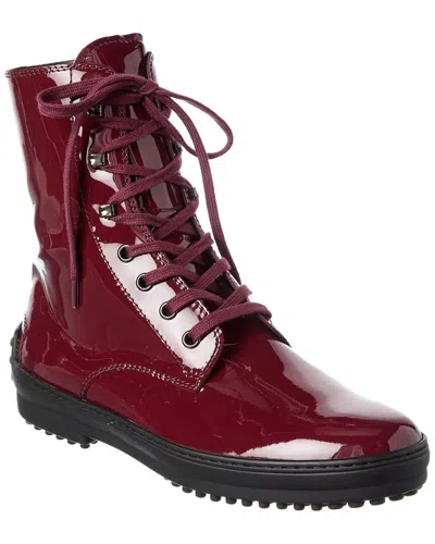 Tod's Patent Boot In Red