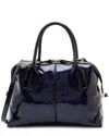 Tod's Patent Leather D-styling Bauletto Small Satchel In Purple