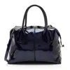 Tod's Patent Leather D-styling Bauletto Small Satchel In Purple