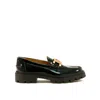 Shop Tod's Patent Leather Loafers With Chunky Sole In Black