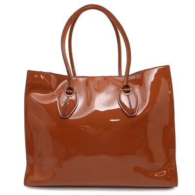 Pre-owned Tod's Patent Leather Tote Bag () In Brown
