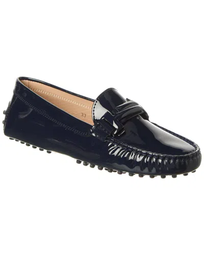 Tod's Patent Loafer In Blue