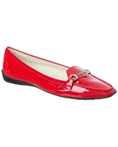 Tod's Patent Loafer In Red