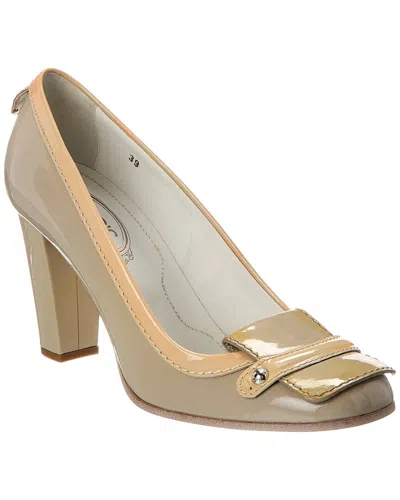 Tod's Patent Loafer In Neutral