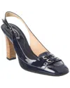 Tod's Patent Slingback Sandal In Blue