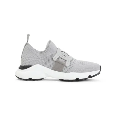TOD'S TOD'S PEARL GREY TEXTILE SNEAKERS