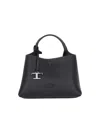 Tod's Pebbled Leather Shoulder Bag With Adjustable Strap In Black