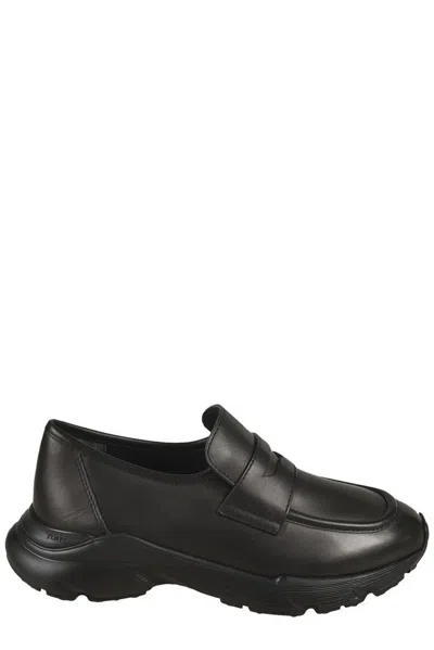 Tod's Leather Loafers In Black