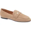 Tod's Cuoio Leather Bar Detail Loafers In Cappuccino
