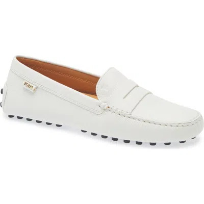 Tod's Penny Loafer Driving Shoe In White