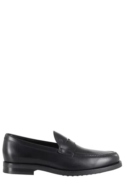 Tod's Penny Loafer Moccasins In Black