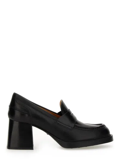 Tod's Penny Loafer With Chunky Heel In Black