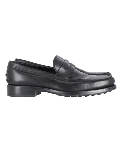 TOD'S TOD'S PENNY LOAFERS IN BLACK LEATHER