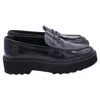 Tod's Penny Platform Loafers In Black Patent Leather