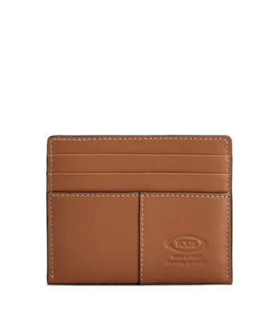 Tod's Piccolo Logo Patch Card Holder In Brown