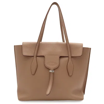 Pre-owned Tod's Pink Beige Leather Shoulder Bag Tote Bag ()