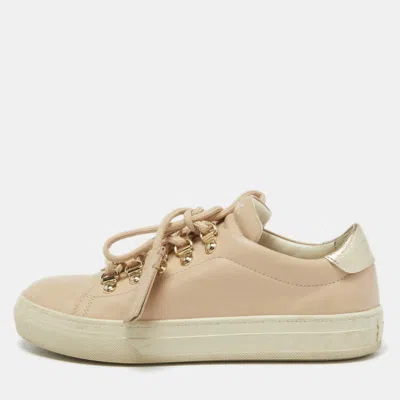 Tod's Pink Leather Low Top Sneakers