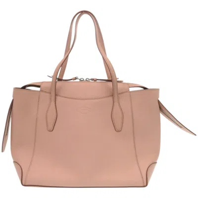 Pre-owned Tod's Pink Leather Tote Bag ()