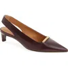 Tod's Pointed Toe Kitten Heel Slingback Pump