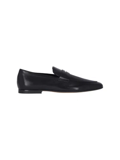 Tod's Pointed Toe Slip-on Loafers With Cut-out Detail In Black