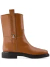 Tod's Polished Brown Ankle Boots With Leather Detailing In Brown