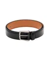 Tod's Polished Leather Belt With Nickel-plated Metal Buckle In Black