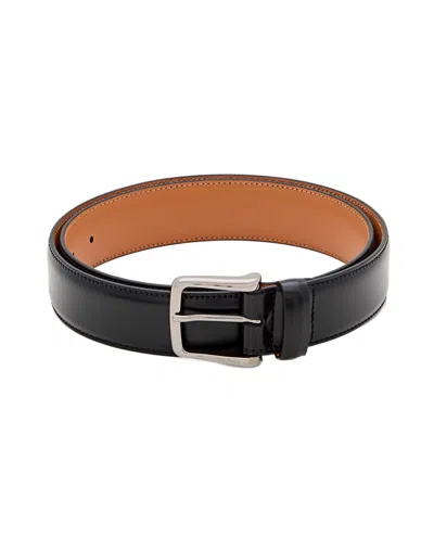Tod's Polished Leather Belt With Nickel-plated Metal Buckle In Black