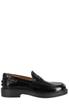 Tod's Mustard Gomma 20l Moccasins With Grommet-accented Heel In Black
