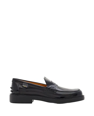 TOD'S TOD'S POLISHED LEATHER LOAFERS WITH ROUNDED TOE