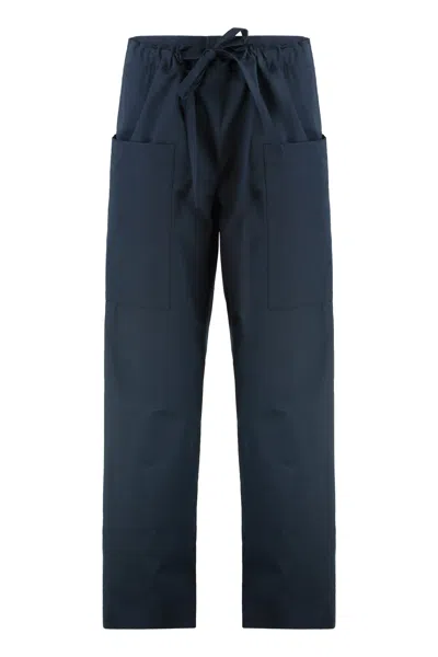 Tod's Tod`s  Poplin Cotton Trousers In Blue