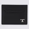 Tod's Slim Textured Compact Wallets In Black