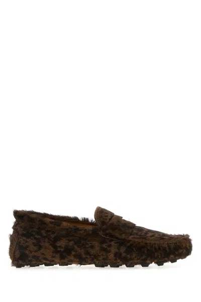 TOD'S PRINTED CALF HAIR LOAFERS