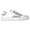 Tod's Printed Low Top Sneakers In White Leather In White