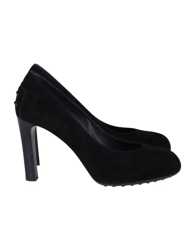 Tod's Pumps With Rubber Pebbles In Black Suede