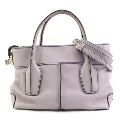 Pre-owned Tod's Purple Leather Handbag Shoulder Bag ()