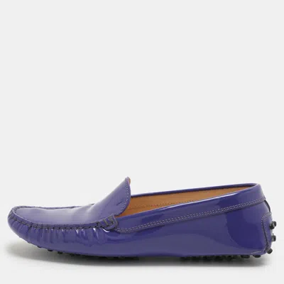 Tod's Purple Patent Leather Slip On Loafers