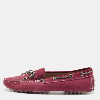 Tod's Purple Suede Gommino Driving Loafers