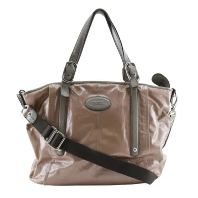 Pre-owned Tod's Pvc Tote Bag () In Brown
