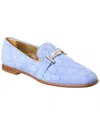 Tod's Quilted Suede Loafer In Blue