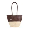 Tod's Raffia And Leather Shopper Bag With Spacious Interior In Neutrals