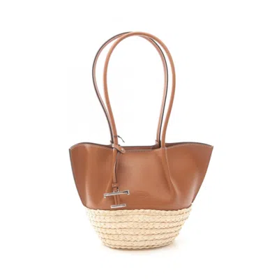 Pre-owned Tod's Raffia Leather Tote Bag () In Multi