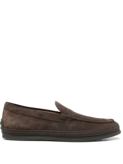 Tod's Raffia Slippers Shoes In Black