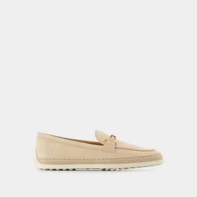 Tod's Rafia Loafer In Beige